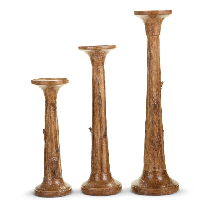 20" Tree Trunk Candle Holders