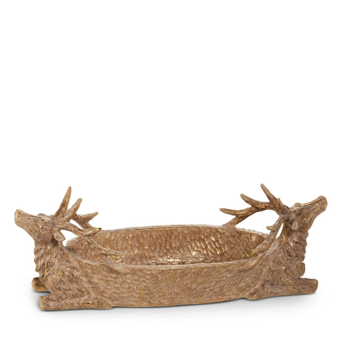 17.25" Carved Deer Bowl