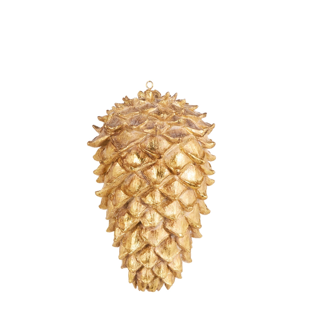 8" Gold Glittered Pinecone Ornament
