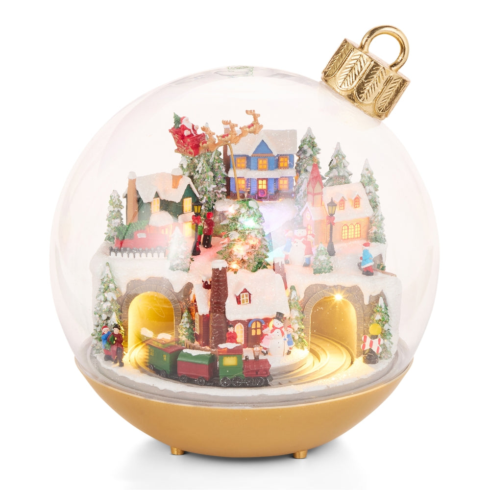 10.5" Animated and Musical Winter Town Scene