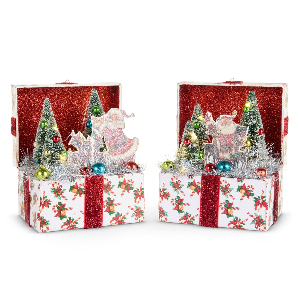 5.5" Lighted Santa's Choir Vignette Box Ornament