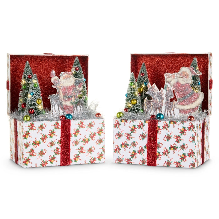 9" Lighted Santa's Choir Vignette Box