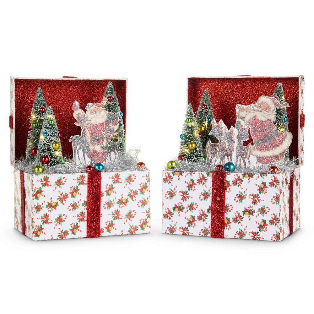 9" Lighted Santa's Choir Vignette Box