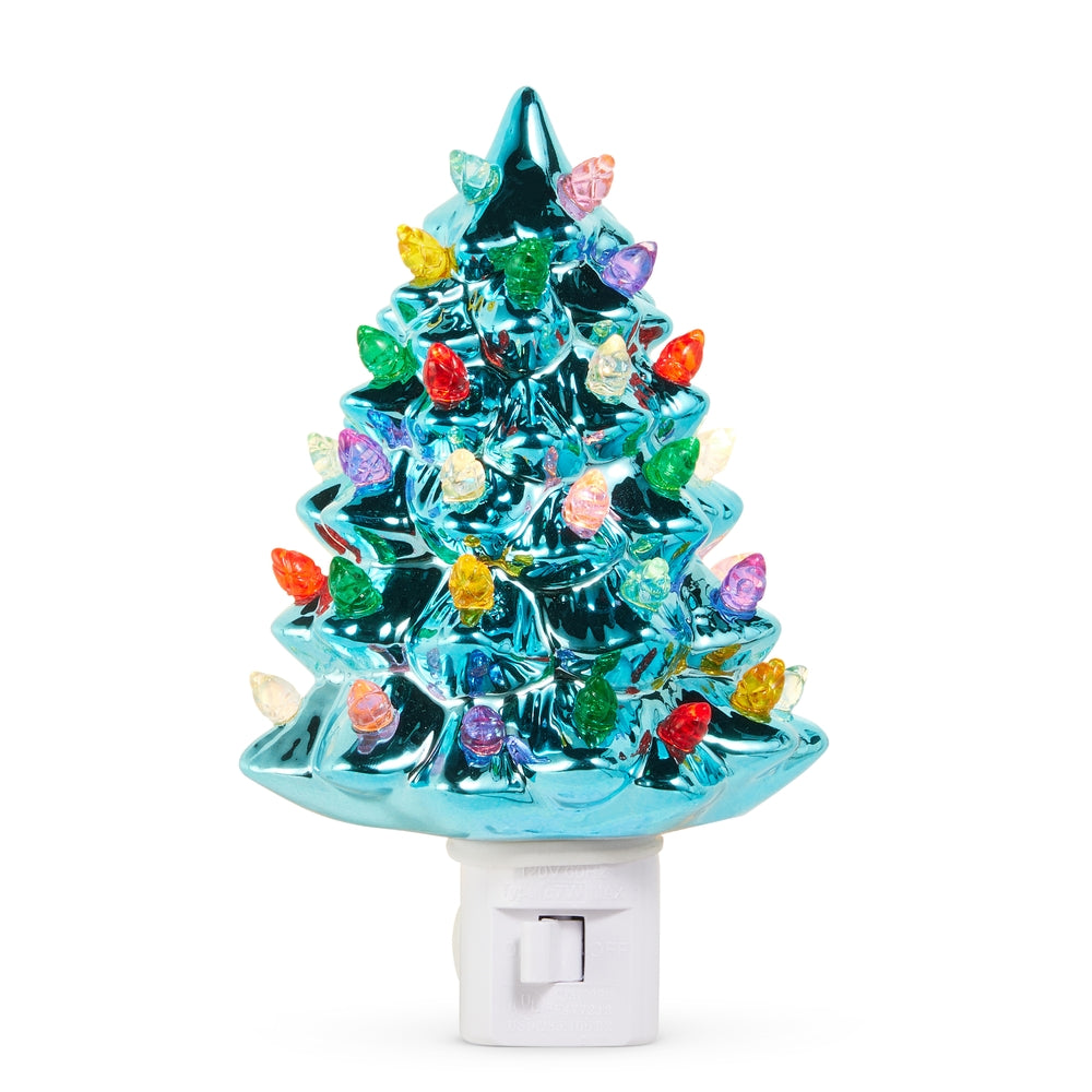 6" Blue Metallic Vintage Night Light