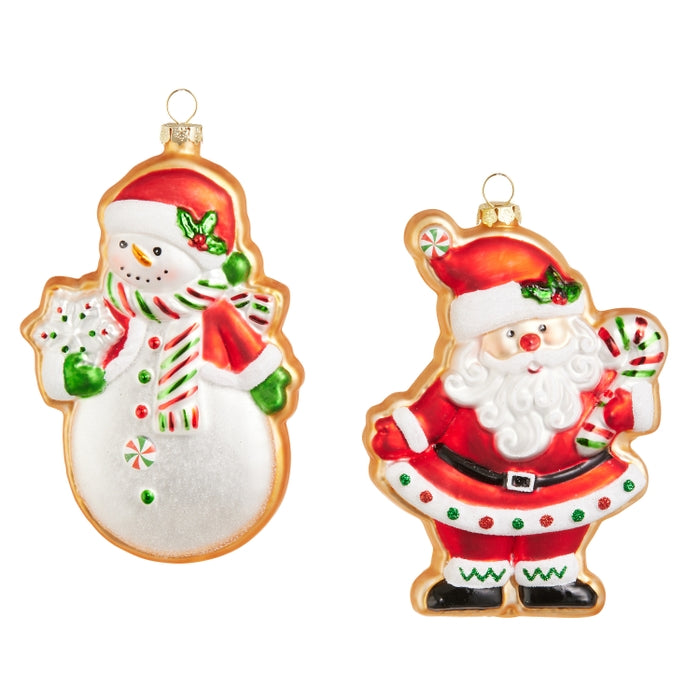 5" Gingerbread Santa Glass Ornament
