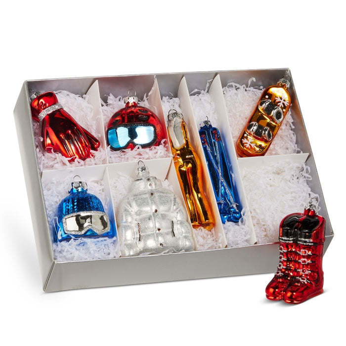 4.25" Box of Skiing Ornaments