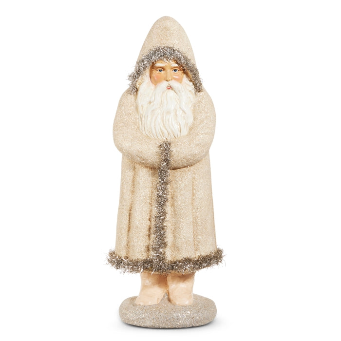 15" Cream Glittered Belsnickel Santa