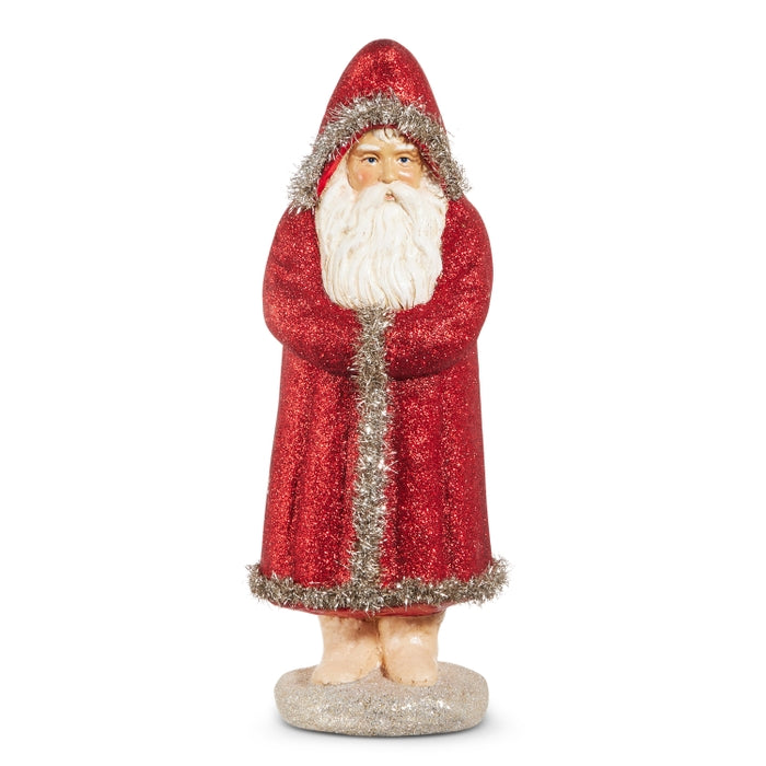 15" Red Glittered Belsnickel Santa