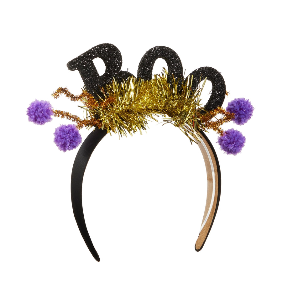 Black 7.5" Boo Halloween Headband