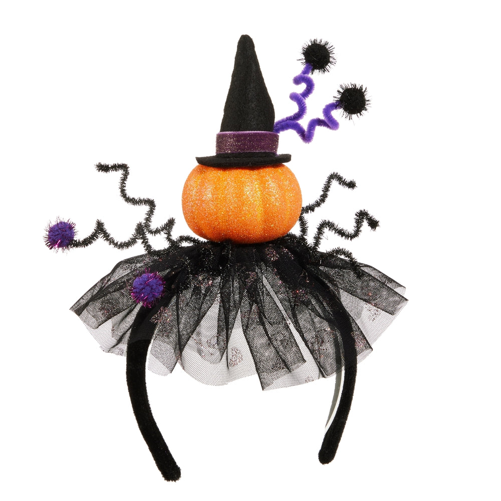 10.5" Pumpkin Witch Headband
