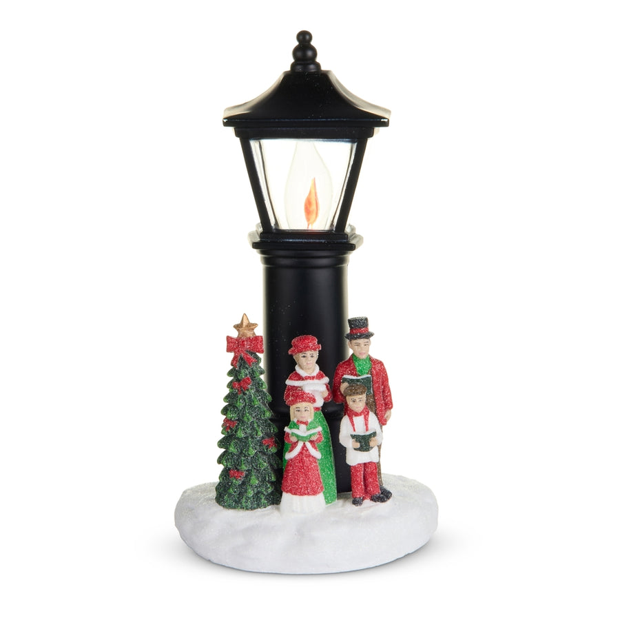 6.75" Lamp Post with Carolers Night Light