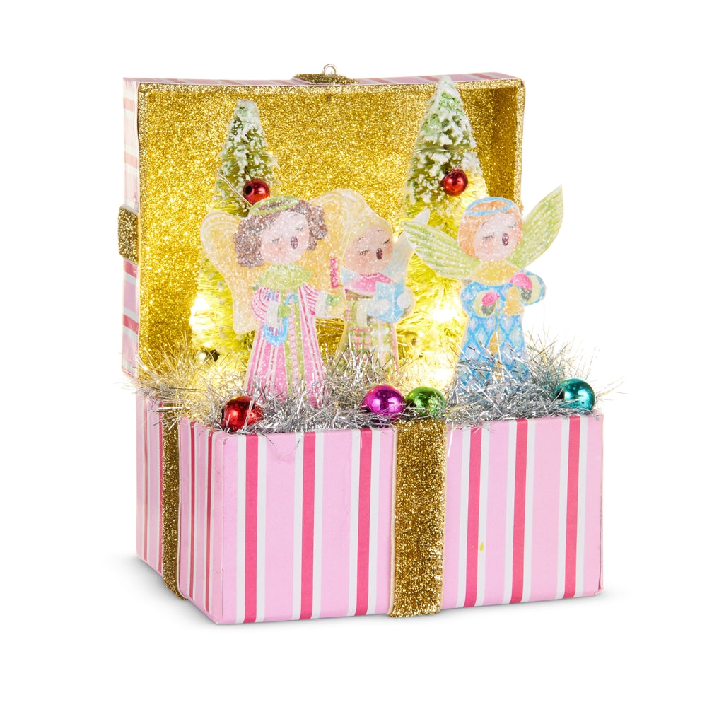 5.5" Lighted Choir Angel Vignette Box