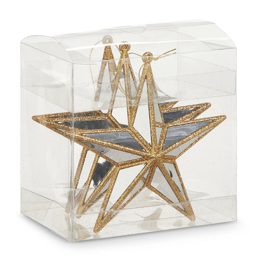 5.5" Box of Mirrored Star Ornaments