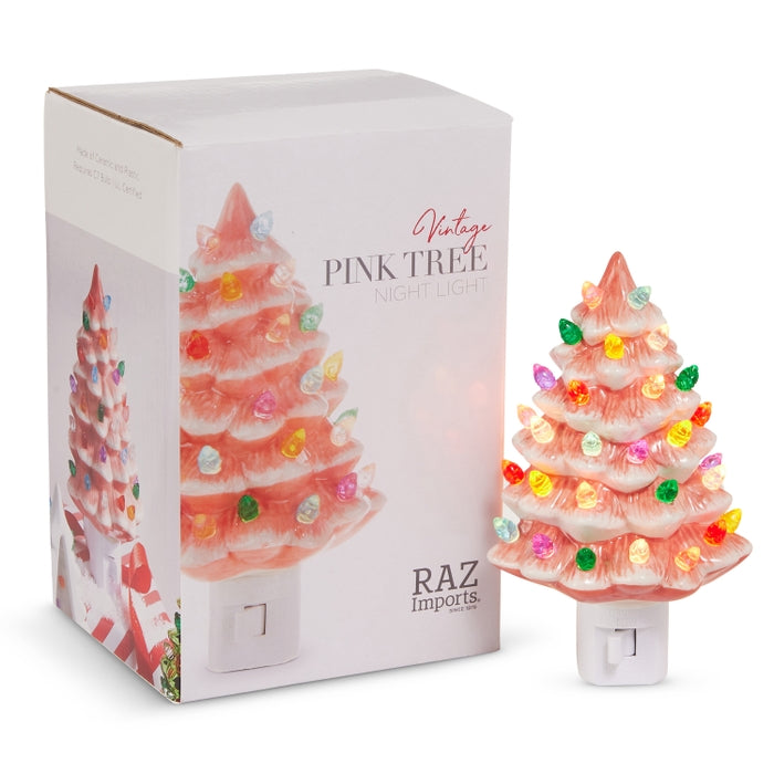 5.75" Boxed Vintage Pink Tree Night Light