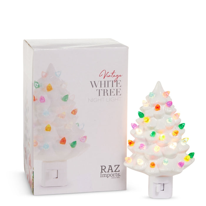 5.75" Boxed Vintage White Tree Night Light