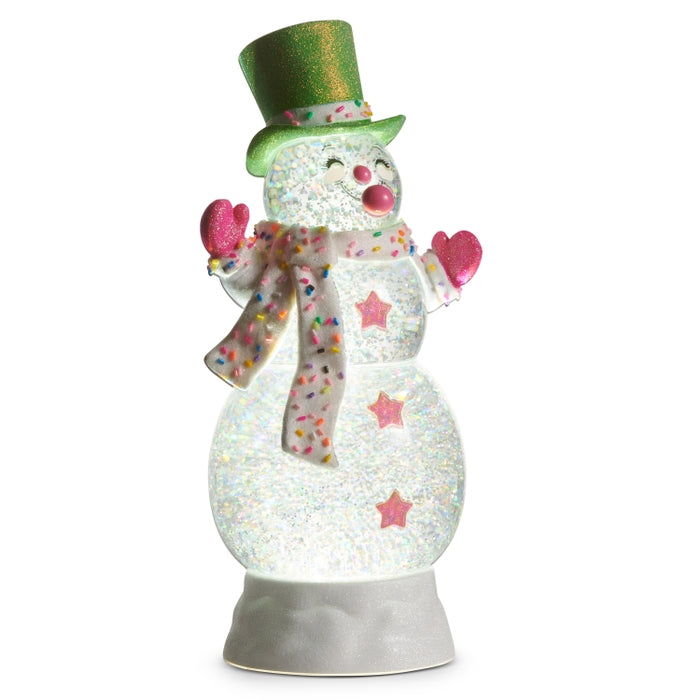 12" Bubblegum Blowin' Lighted Water Snowman
