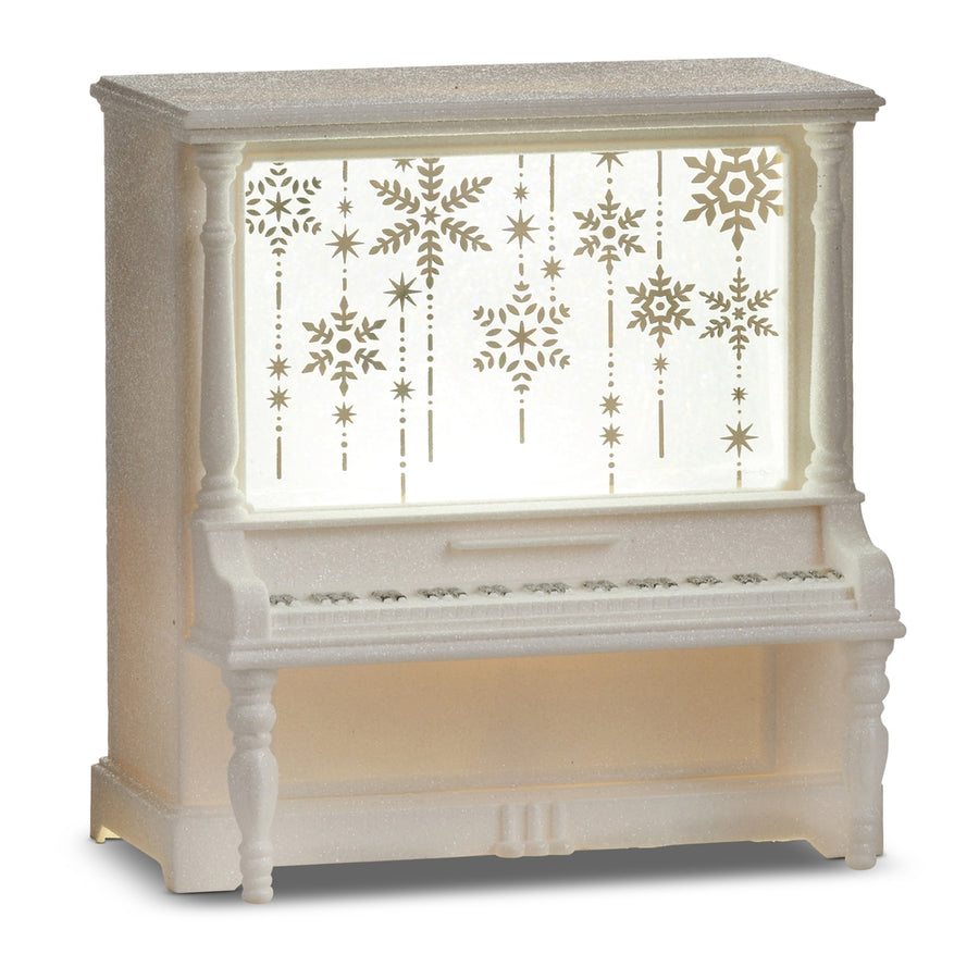 7" Lighted White Water Musical Piano
