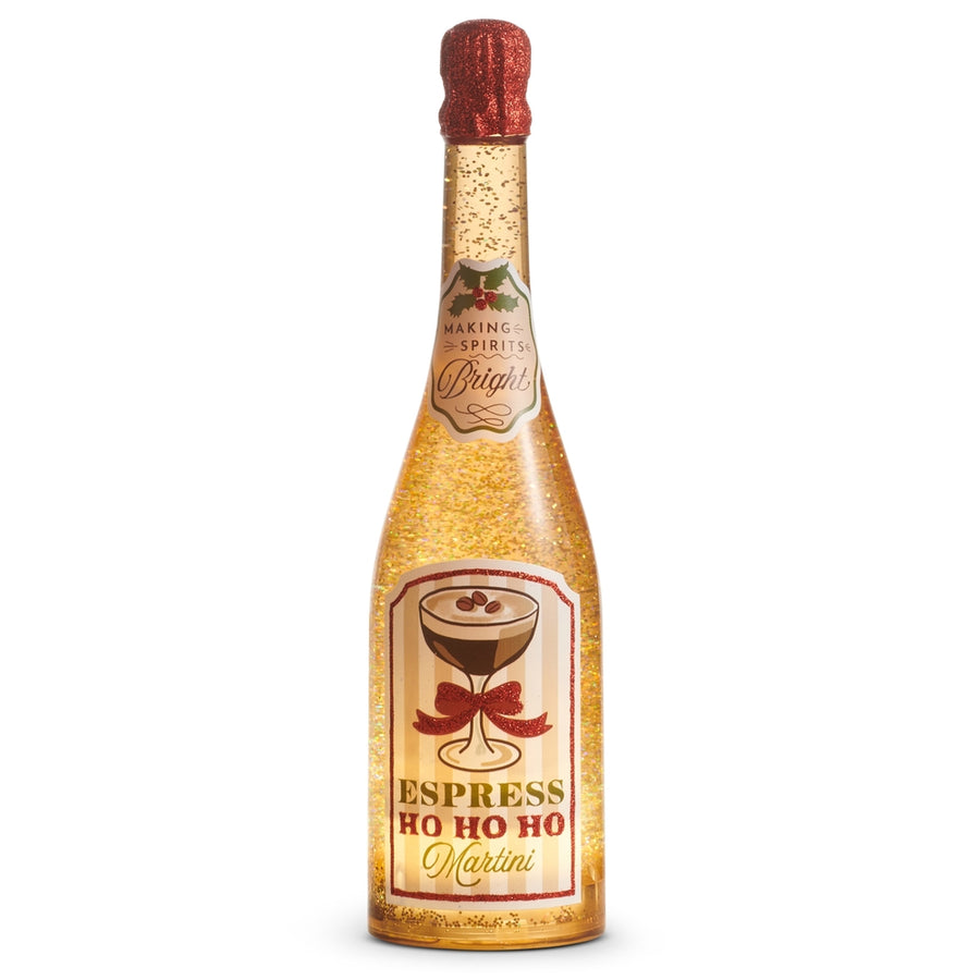 12.5" Making Spirits Bright Lighted Water Wine Bottle