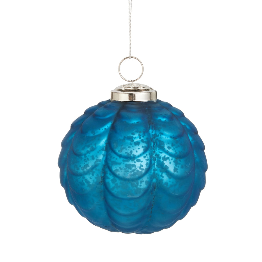 4" Blue Drape Pattern Ornament