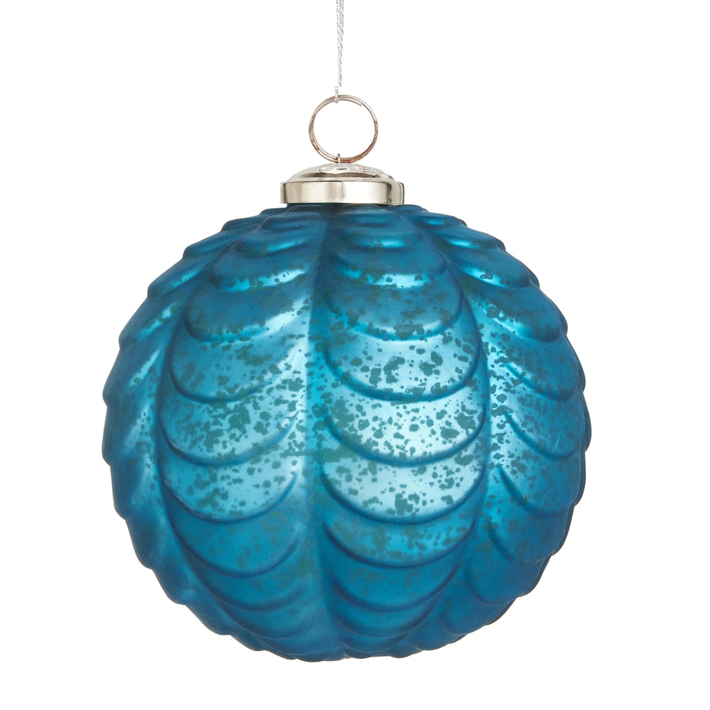 5" Blue Ornament Drape Pattern Ornament