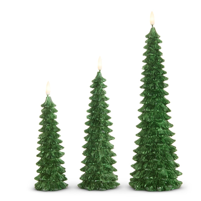 11" Green Tree Candles