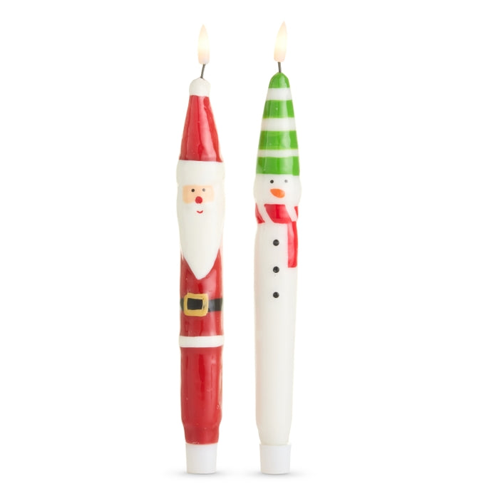 10" Santa and Snowman Taper Candles