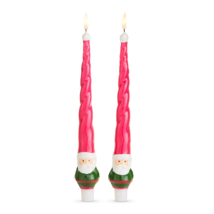10.25" Pink Santa Taper Candles