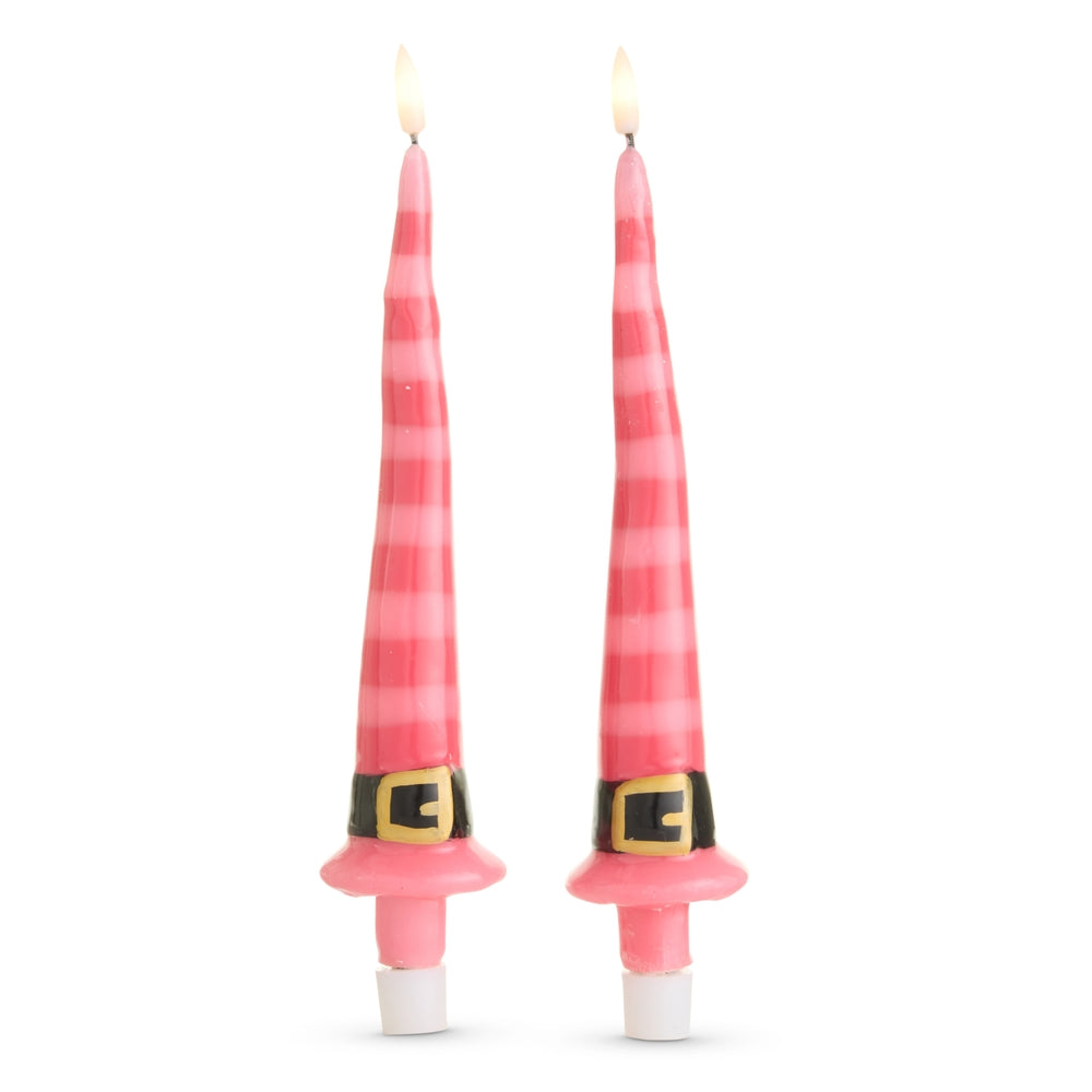 10" Pink Witch Hat Taper Candle