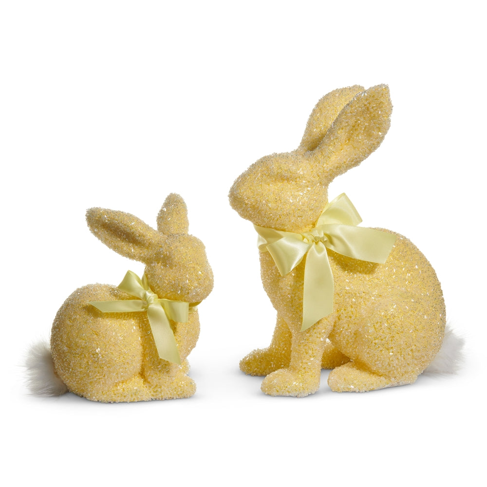 9.75" Yellow Beaded Bunnies