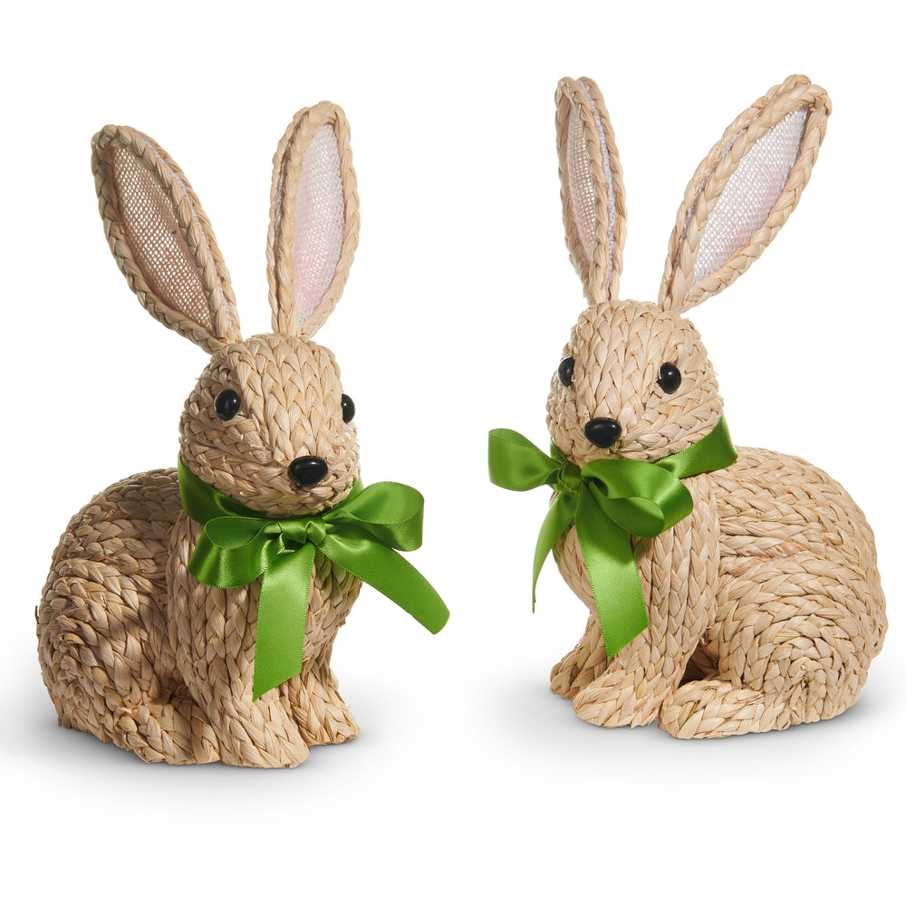 9.5" Natural Woven Bunny