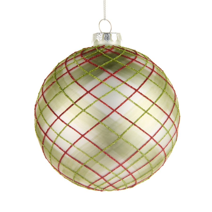 5" Plaid Ball Ornament