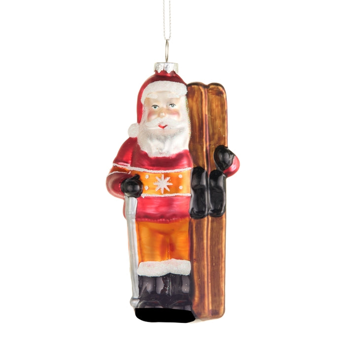 5.25" Ski Santa Ornament