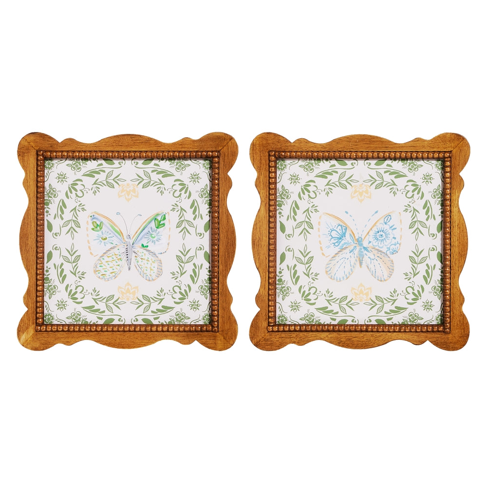 14.25" Butterfly Serenade Scallop Framed Wall Art