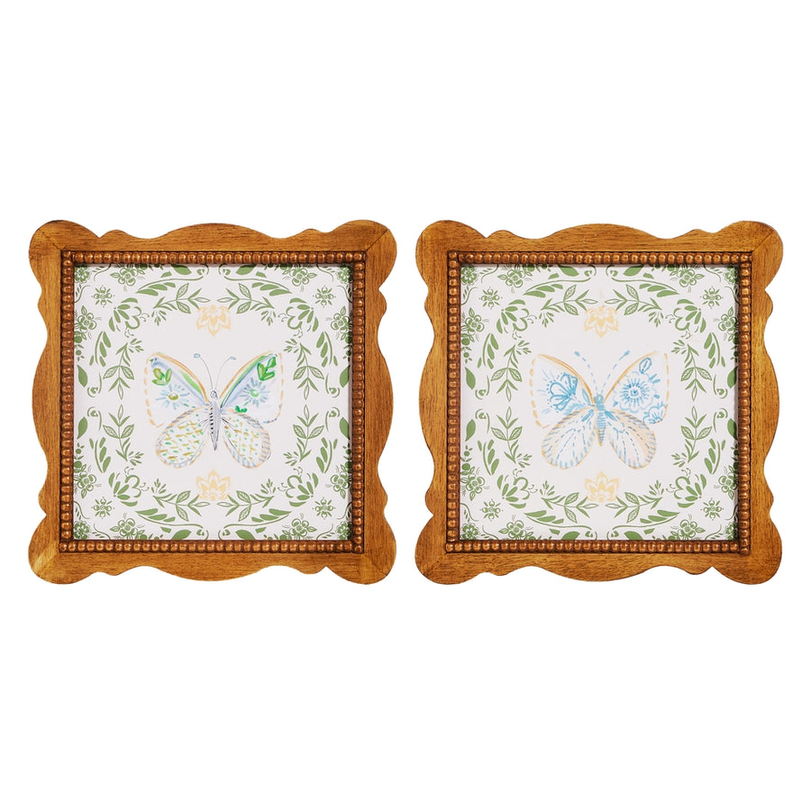 14.25" Butterfly Serenade Scallop Framed Wall Art
