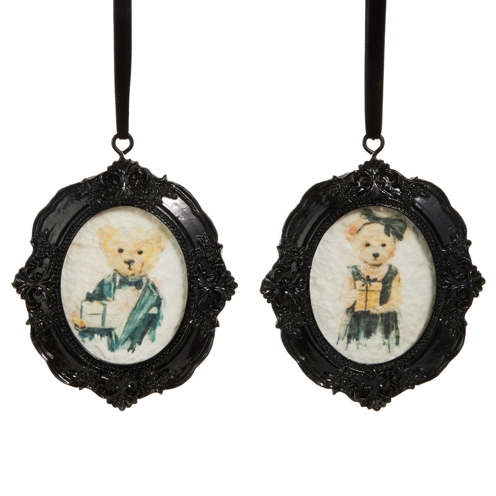 6" Beary Elegant Framed Ornament