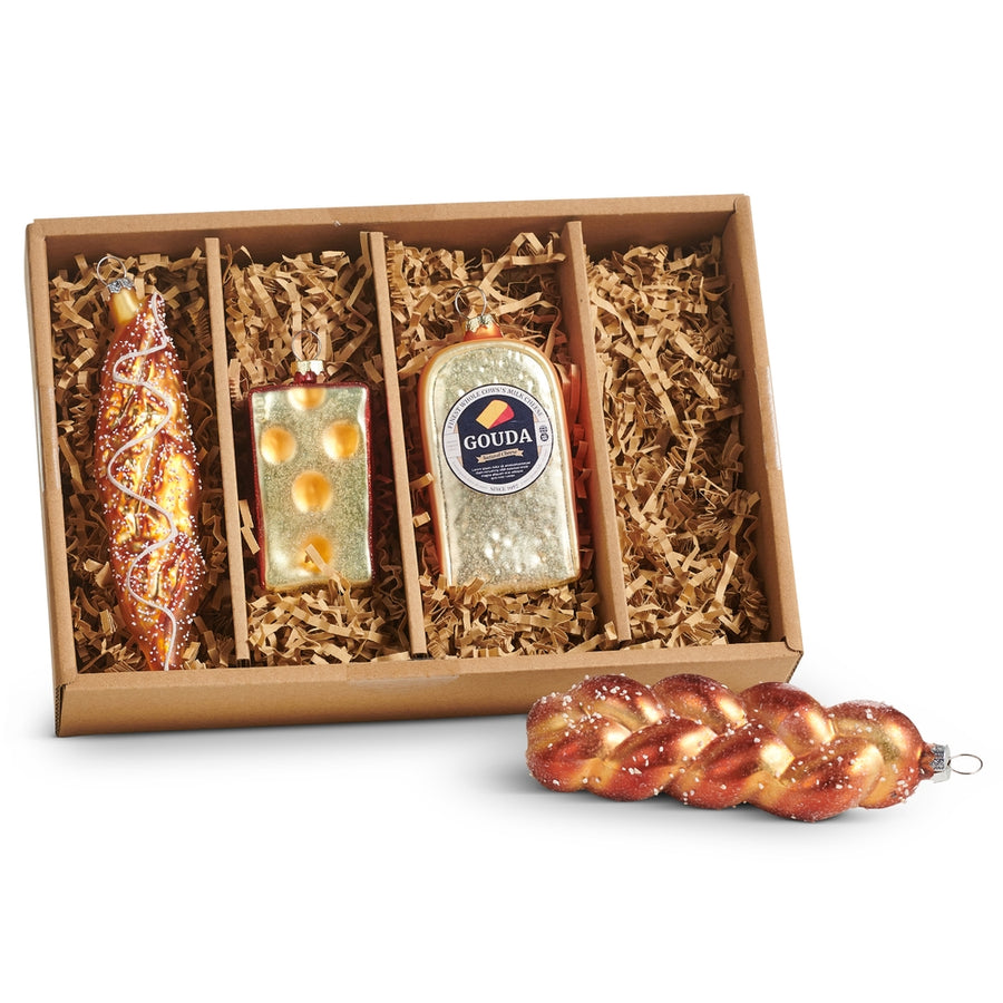 6" Box of Bread and Cheese Ornaments