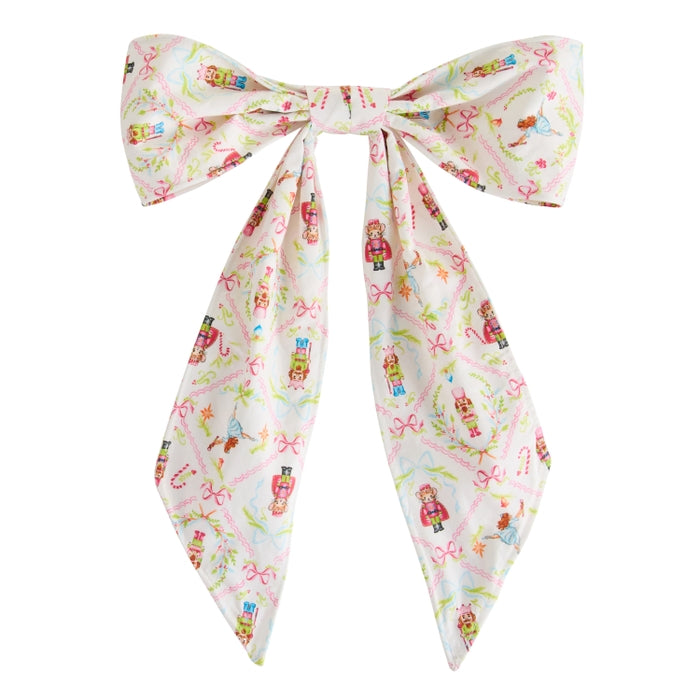 18.5" Nutcracker Pattern Clip-On Bow Ornament