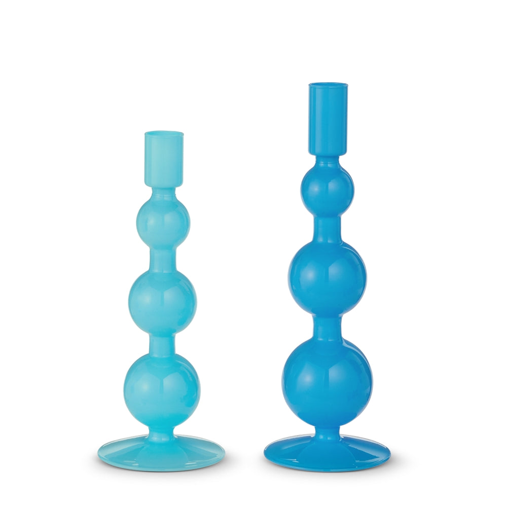 9.25" Shades of Blue Candlesticks | Set Of 2 Blue