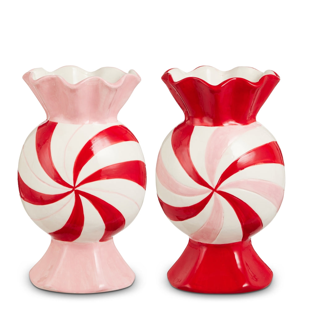 7.5" Bow Ruffled Vases