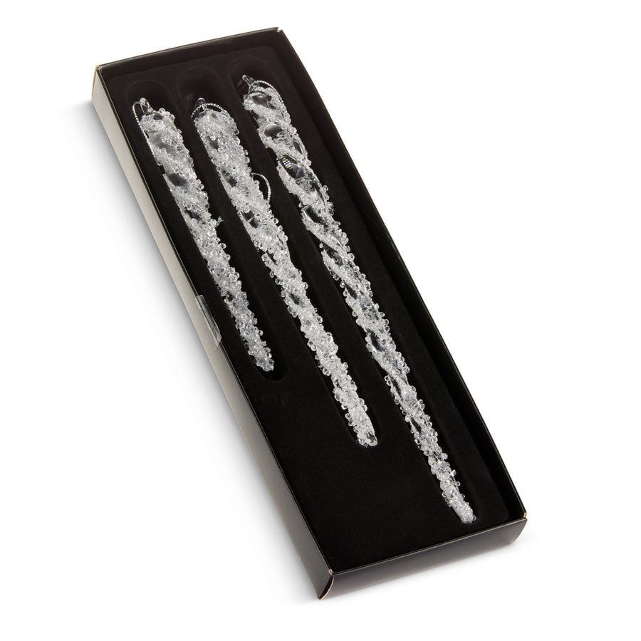 9.5" Box of Swirl Icicle Ornaments