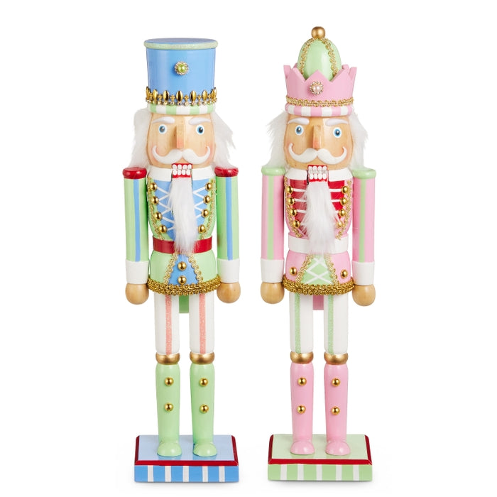Pastel Nutcracker Ornament 15 Inch Wood Multicolor
