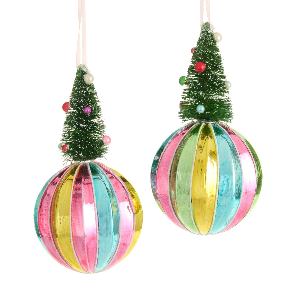 5.75" Tree Topped Ball Ornament