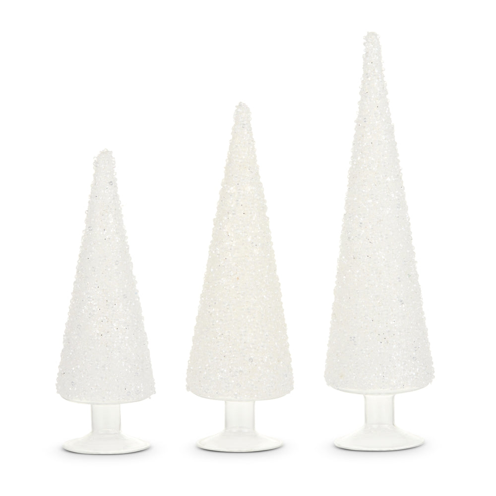 14" White Iced Trees