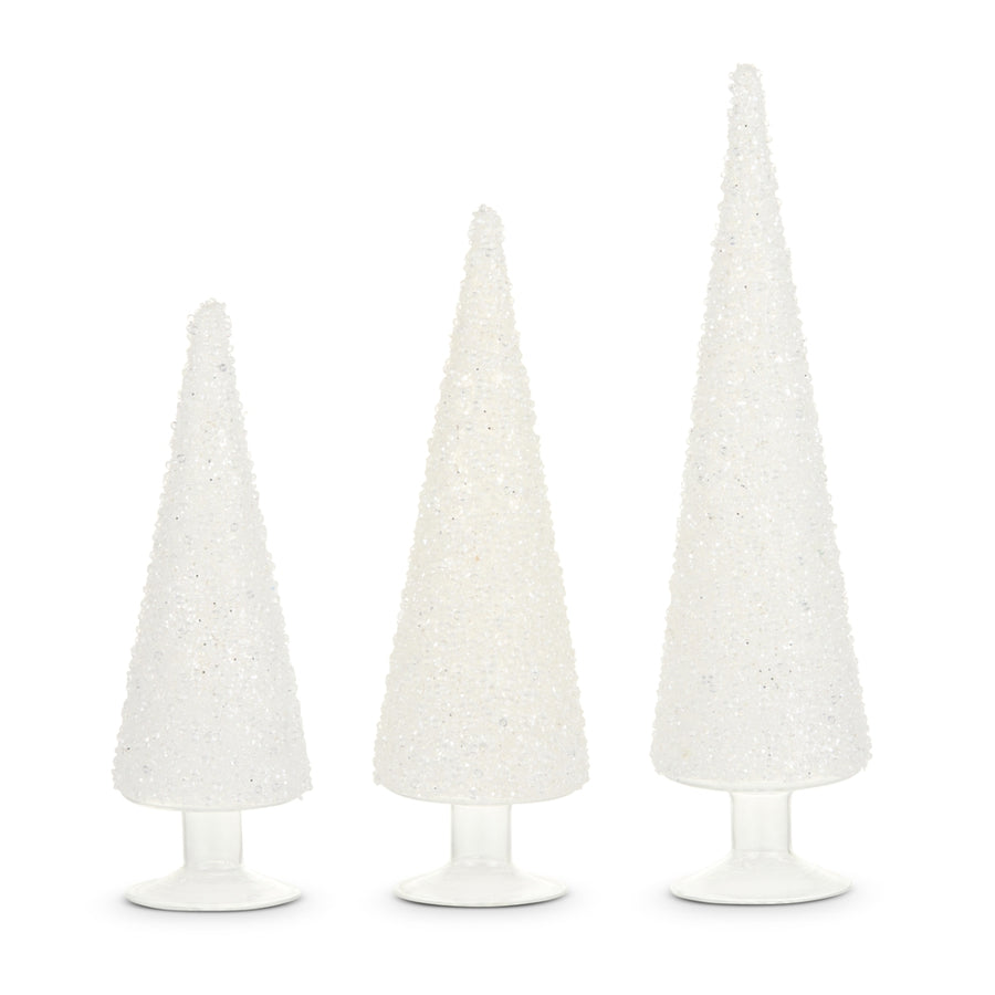 14" White Iced Trees