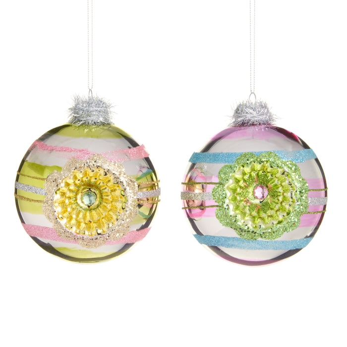 4" Bright Striped Vintage Ornament