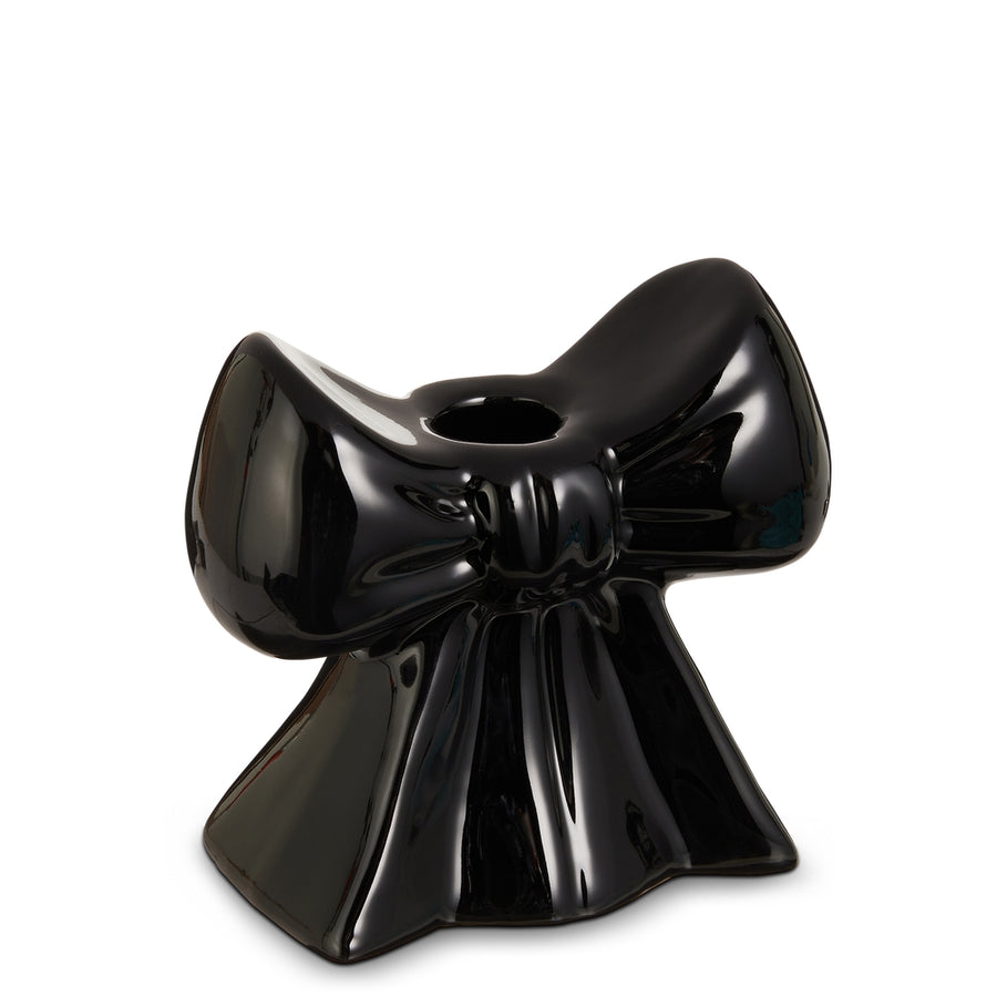 4" Black Bow Candle Holder
