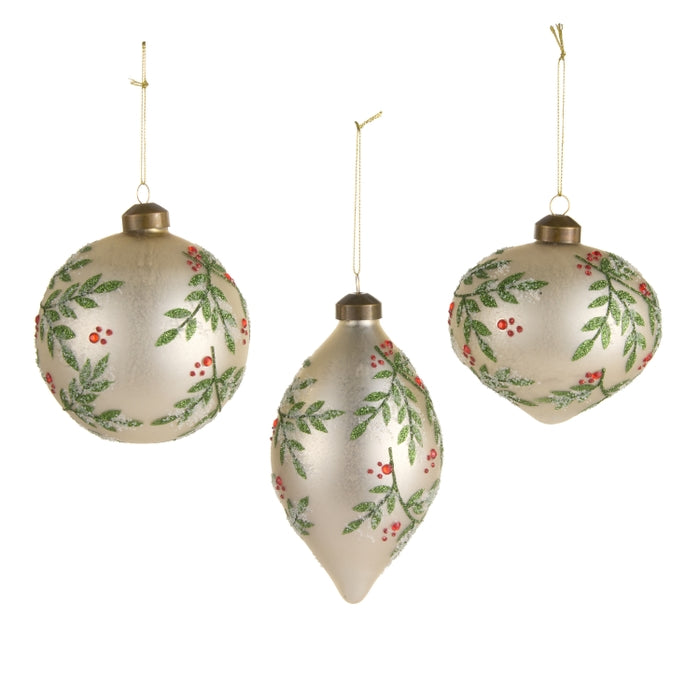 4" Holly Pattern Ornament