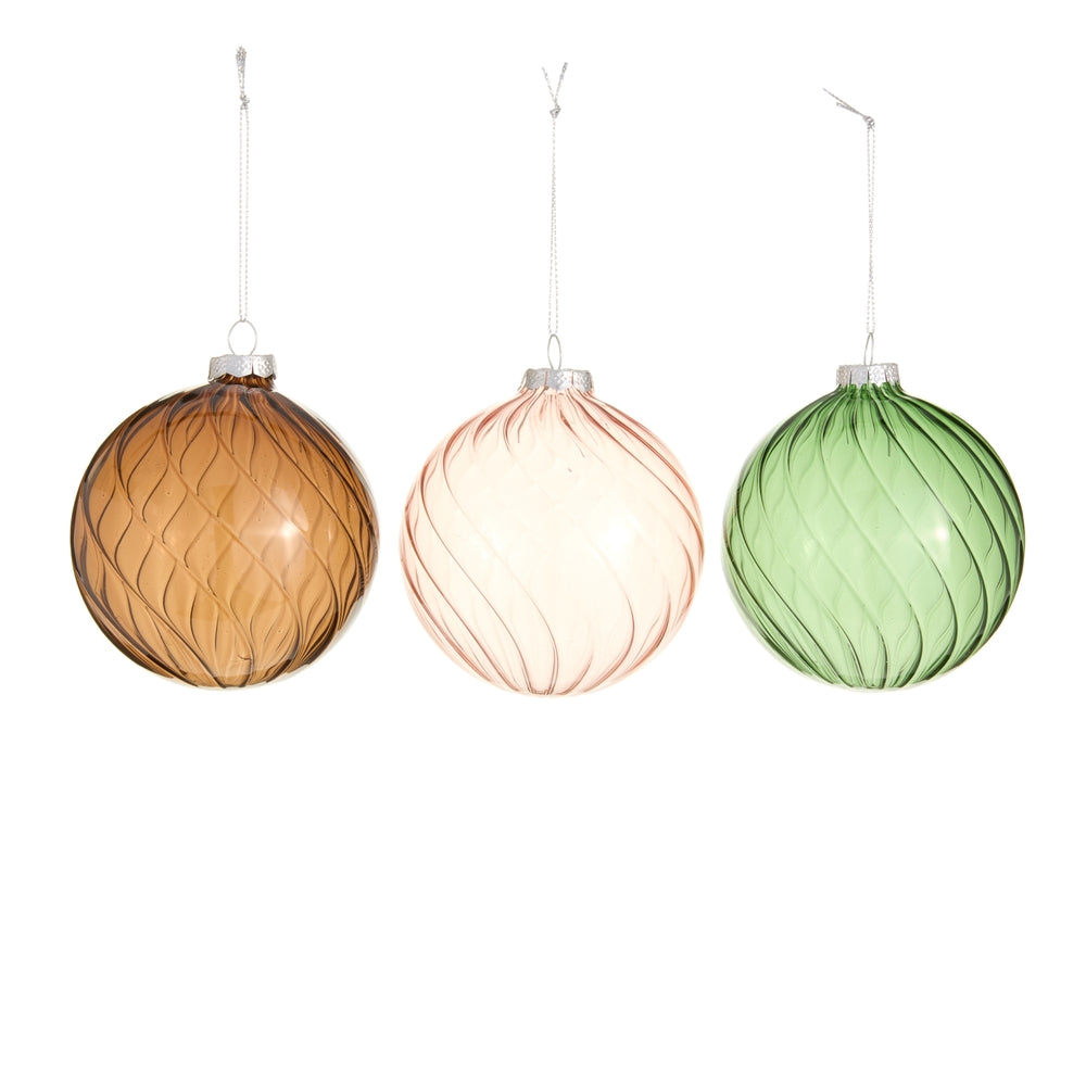 4" Swirl Transparent Ornament