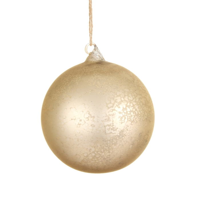 5" Ivory Mercury Finish Ball Ornament
