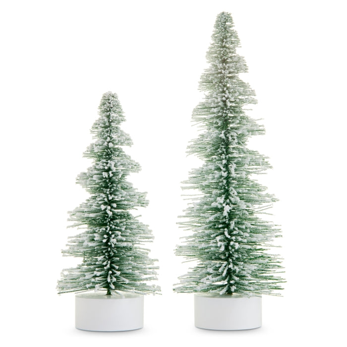16.5" Sage Green Snowy Spiral Sisal Trees